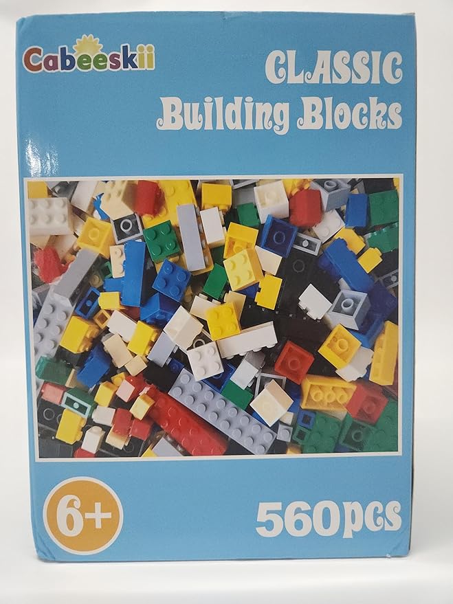 560 Pieces Black Classic Building Blocks Bulk with 2 Base Plates, Building Bricks in 7 Size, Compatible with All Major Bricks, for Kids & MOC Lovers