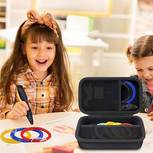 co2CREA Storage Organizer Case for 3D Printing Pen Set, Hard Case Compatible with SCRIB3D P1/Advanced, MYNT3D Super/Advanced, 3Doodler Start+/Flow/PRO and Filament Refill(Black Case)