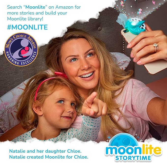 Moonlite Storytime Mini Projector with 10 Classic Stories, A Magical Way to Read Together, Digital Storybooks, Fun Sound Effects, Learning Gifts for Kids Ages 1 and Up
