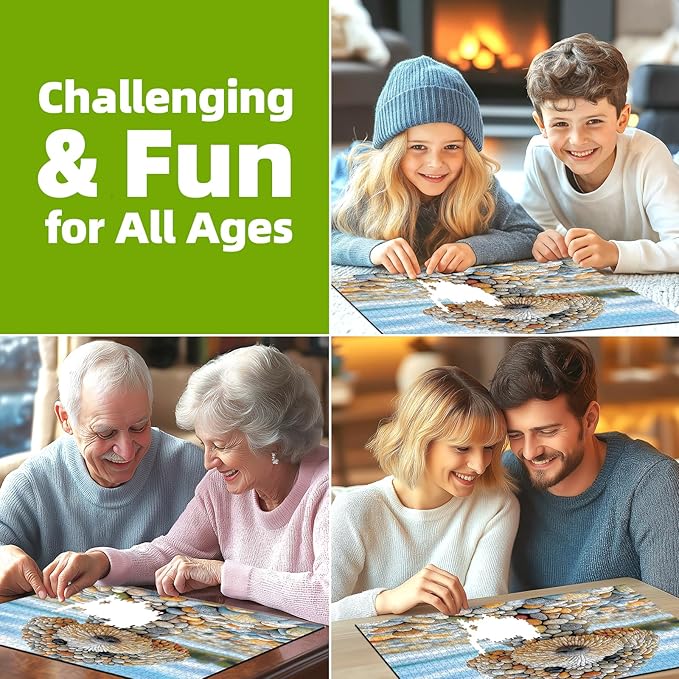 500 Piece Jigsaw Puzzles for Adults - Beach Stone Dog Animal Art Puzzle for Adults Challenging Fun Family Includes Poster & Dust-Free Pieces for Puzzle Lovers Premium (23"x15")