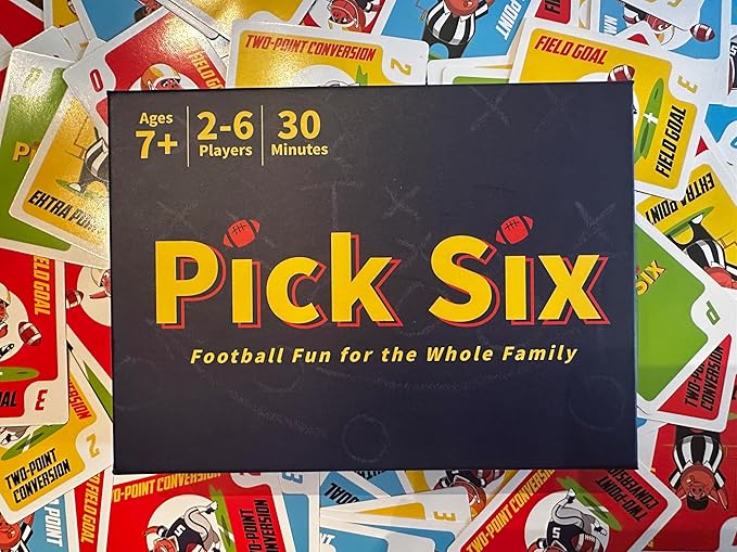 Pick Six β The Ultimate Football Themed Card Game! Strategic Card Game for Kids and Adults. Great for Parties and Game Nights. 2-5 Players, Ages 7+.