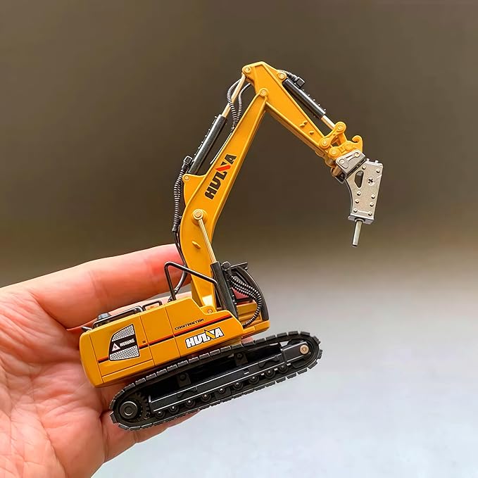 Gemini & Genius Drill Excavator Heavy Duty Construction Site Vehicle Toys 1:60 Scale Diecast Digger and Driller Engineering Dump Truck Collectible Alloy Model Toys for Kids and Decoration for House