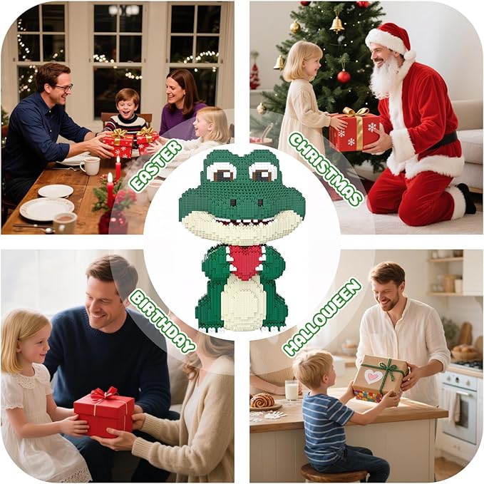 Animal Love Crocodile Micro Mini Building Blocks Set(9874PCS 39cm High Series) Gift for Adults and Kidst