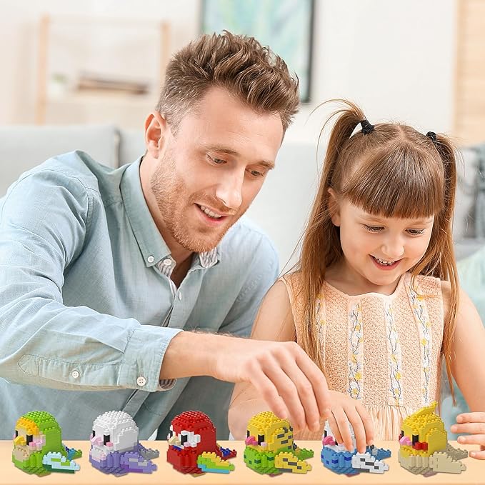 Parrots Micro Mini Building Block Sets Birthday Gift for Kids, Animals Buildling Model Kits, Mini Bricks Birds Series Toys for Kids(6 Boxes)