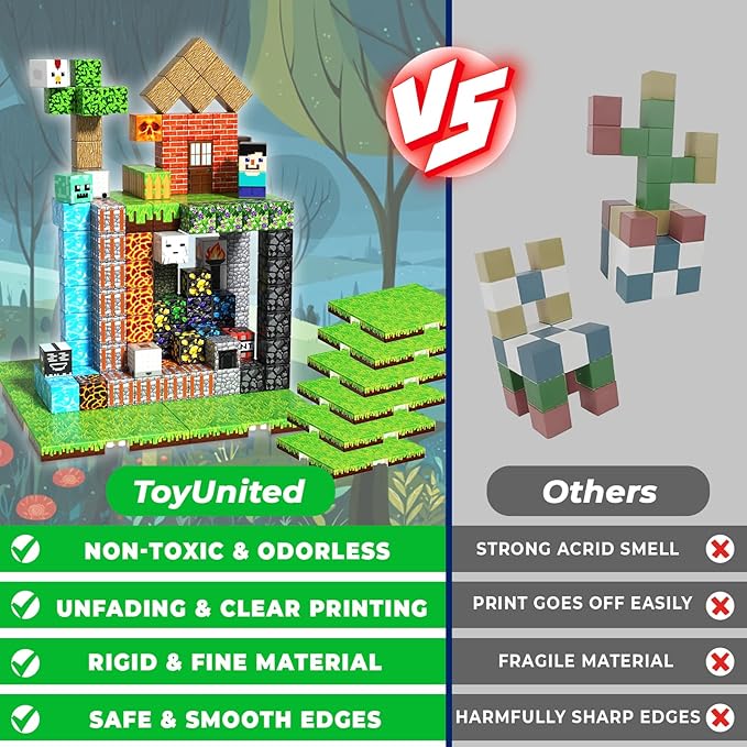 200PCS Magnetic Building Blocks with 6 Baseplate, Magnetic Blocks Cubes for Kids Ages 4-8, Stacking Magnet Blocks STEM Building Toys for Boys Girls Ages 3 4 5 6 7 8-12 Christmas Birthday Gifts