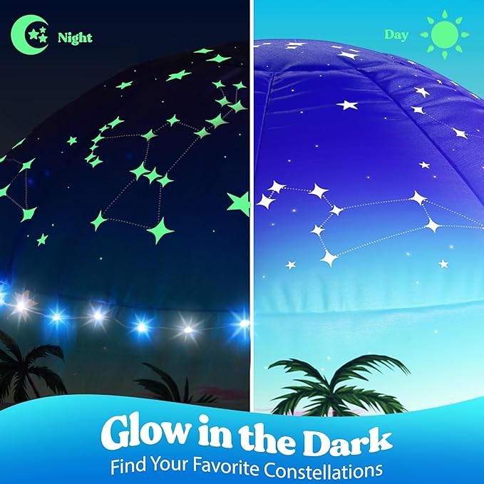 W&O Starlit Oasis with LED Lights & Sound โ Glow-in-The-Dark Constellations for an Enchanting Stargazing Adventure โ for Kids Ages 3-12 (Fan Not Included)
