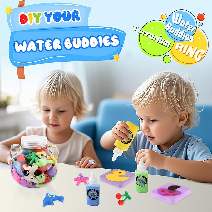 Magic Water Elf Toy Kit, Waters Pets, Aqua Water Gel with 20 Magic Gels and 20 Shape Molds, DIY Squishy Maker Kit, Kids Summer Crafts,Make Your Own Squishies Toys Crafts for Boys & Girls