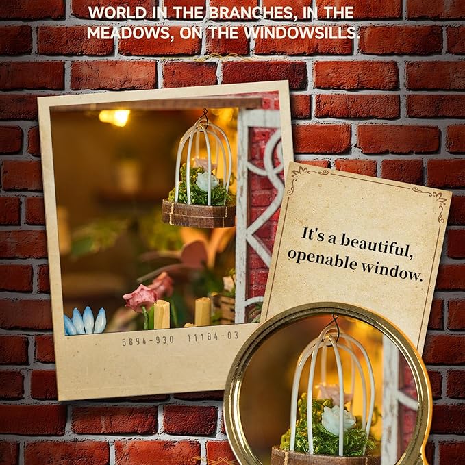 Book Nook Kit,DIY Miniature Dollhouse Kit for Adults and Teens,3D Wooden Tiny House for Family and Friends,Bookshelf Decor in Halloween/Christmas (DH-HYXZ-Red)
