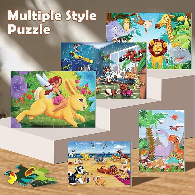 Jumbo Floor Puzzle for Kids Puppies Jigsaw Puzzles 35-Piece Ages 3-5,Preschool Learning Development Toys Large Floor Puzzle for Toddlers&Kids Ages 4-8 Years Old, Best Gift for Boys and Girls