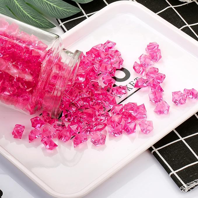 TeeLiy 150 PCS Acrylic Blue Crushed Ice Rock Crystals Treasure Gem Plastic Fake Ice for Vase Fillers Decoration, Table Scatters, Event, Wedding, Arts & Crafts, Home Birthday Decoration