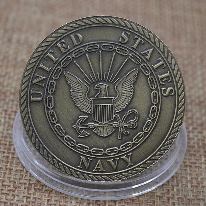 Navy Popeye Sailor Challenge Coin ā 250th Anniversary Military Commemorative ā I Love My Sailor Coin ā Antique Colorized Navy Coin ā Veteran & US Navy Collectible