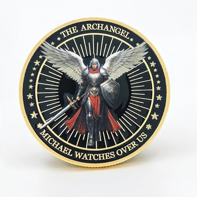 The Archangel Michael Challenge Coin Religious Coins Christian Coin Collectors Gifts (Pack of 3)