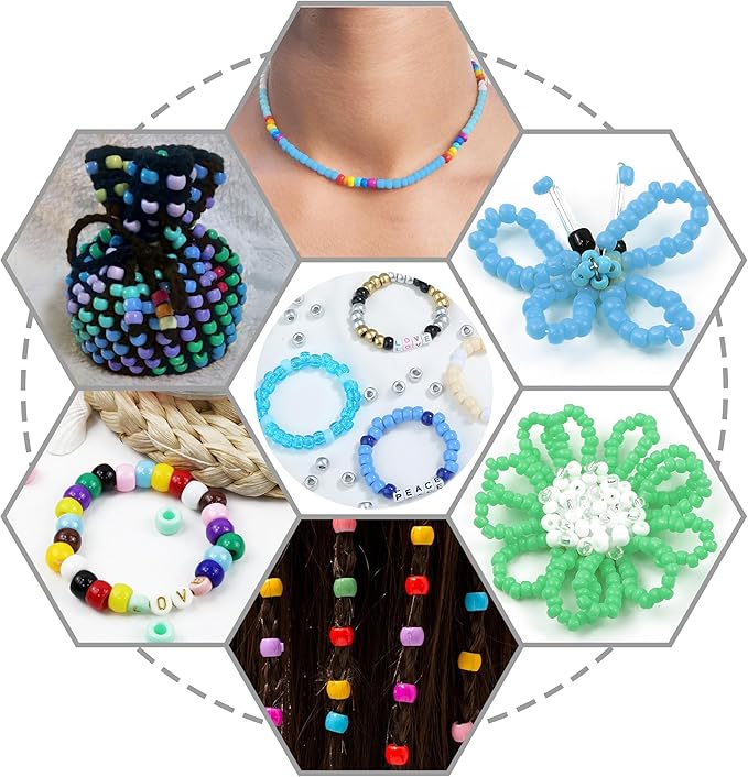 XIANNVXI 24Colours Green Pony Beads for Bracelet Friendship 720pcs Letter Kandi Green Pony Beaded Kit Bracelet Making Kit for Jewelry DIY Crafts