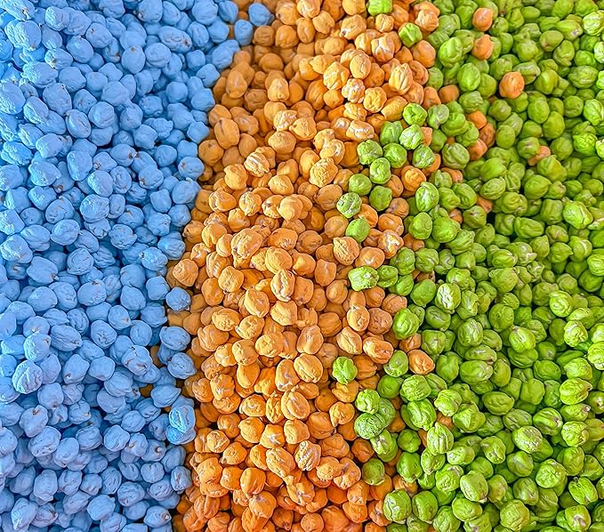 Colored Chickpeas for Sensory Play and Sensory Bins - Many Different Seasonal Colors (2 Cups, Dinosaur)