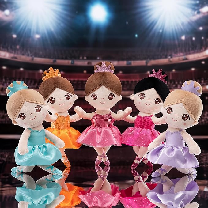 Gloveleya Ballet Toy Baby Girl Gifts Dolls Soft Plush Toy Ballet Girl Doll Rugosa Rose 14 Inches with Gift Box