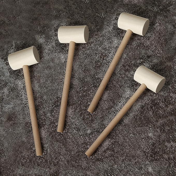 36 Pcs Wooden Hammers for Chocolate, Wood Mallets for Breakable Heart, Small Kids Mallets Crab Hammers