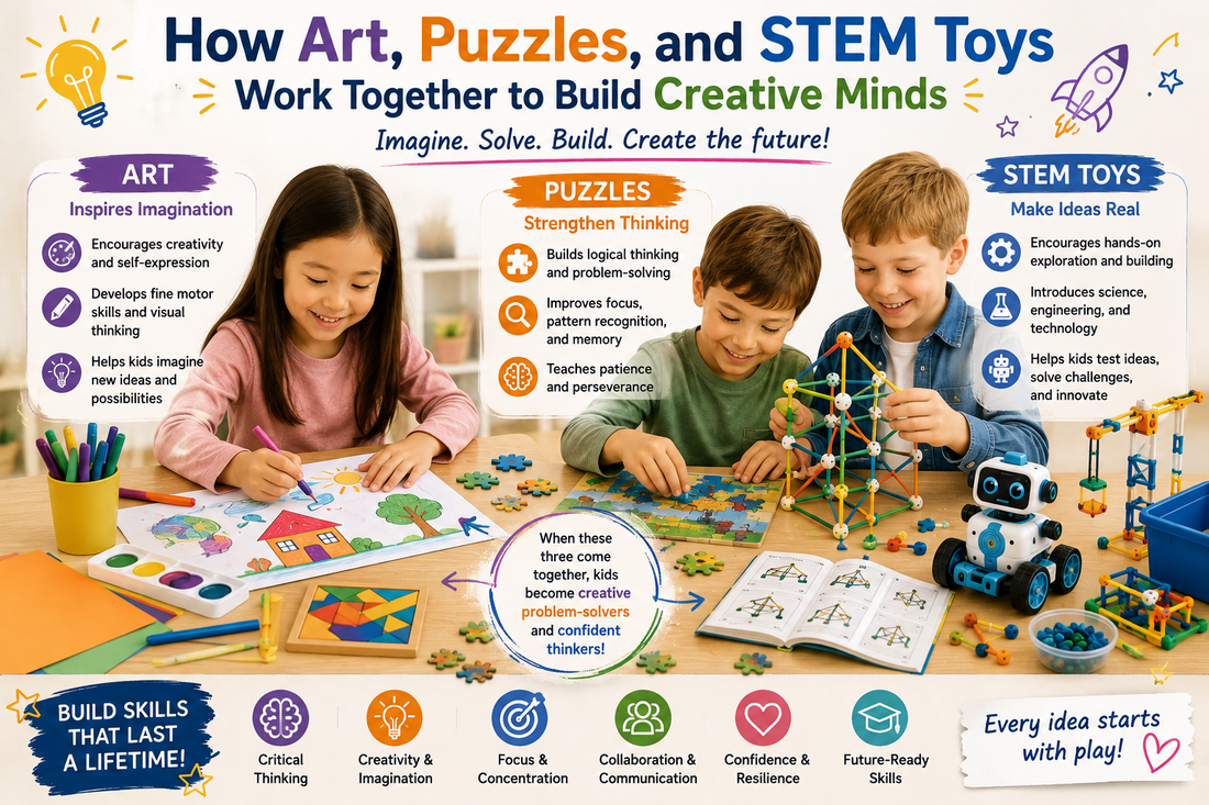 How Art, Puzzles, and STEM Toys Work Together to Build Creative Minds