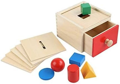 Adena Montessori Sorting Drop Box Toy with 6 Borad and Drawer Educational Toys for Kids Baby Toddlers