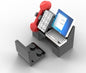 CUSTOM TOYS & HOBBIES INC Building Bricks Businessman Lawyer Office Setup- Premium Quality Office Table Desktop Computer, Keyboard, Telephone & Chair. Holiday Birthday Gift for Kids
