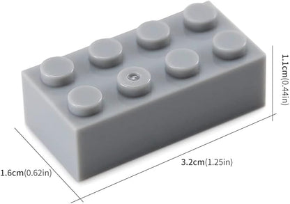Feleph 100pcs 2x4 Bricks Light Grey Gray Building Blocks Set Toy Accessories Combine with Major Brick Brands