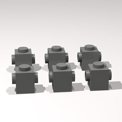 Classic Building Brick Bulk, 1x1 with Studs on 2 Sides, Opposite 120 Piece, Compatible with Lego Parts and Pieces: (Color:Dark Gray)