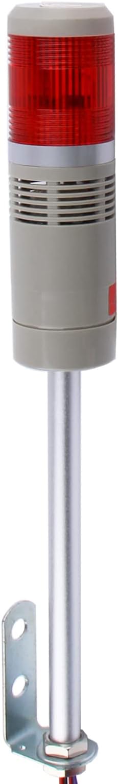 Industrial Signal Light Tower Column LED Alarm Tower Lamp Flash Indicator, 1-Layer Stack LED Warning Without Buzzer for Safety (110V/Steady ON Light)
