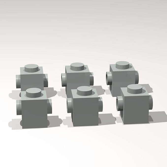 Classic Building Brick Bulk, 1x1 with Studs on 2 Sides, Opposite 120 Piece, Compatible with Lego Parts and Pieces: (Color:Light Gray)