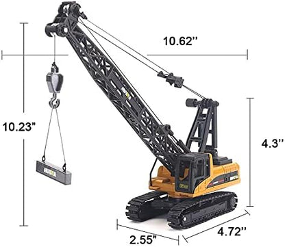 Gemini&Genius Crawler Crane Construction Vehicle Toy Dragline Heavy Duty 1/50 Crane Work Car, Engineering Truck, Site Sandbox Car Toy, Collectible or Decoration for Kids