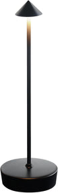 Black Cordless Rechargeable Table Lamp 7200mAh Portable Touch Control LED Waterproof Table Lamp for Bedroom Reading