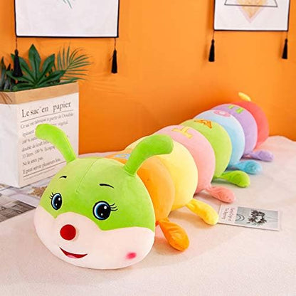 Multicolor Caterpillar Stuffed Animal Big Hugging Pillow Cute Plush Soft Pillow Doll,Giant Plush Toy,Gifts for Girl Boy Babies Birthday (51.8inch/130cm)