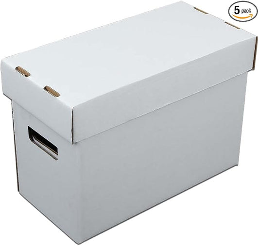 GRAND ORANGE 5 Pack Comic Book Storage - Holds 150-175 Comics, Moistureproof, Collapsible and Stackable Short Box