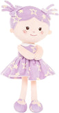 Onetoo Rag Doll Plush Baby Dolls Soft Baby Doll for Girls First Baby Doll Plush Sleeping Cuddle Buddy Doll Wear Star Purple Sleeveless Dress 14"