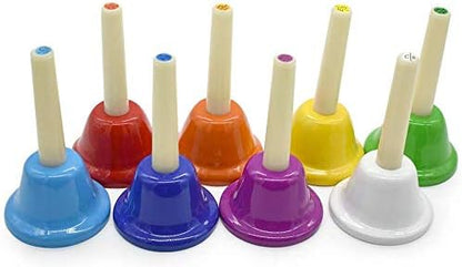 ENNBOM Hand Bell Shake 8 Notes Diatonic Metal Hand Bell Kit Rhythm