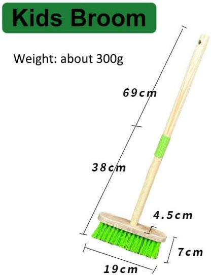 Kids Broom-Wooden Handle Small Broom for Kids Housekeeping Cleaning