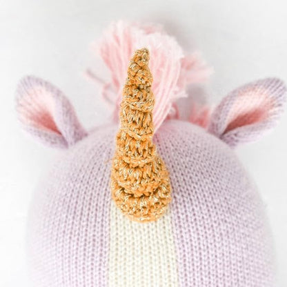 cuddle + kind Zoe The Unicorn Little 13" Hand-Knit Doll – 1 Doll = 10 Meals, Fair Trade, Heirloom Quality, Handcrafted in Peru, 100% Cotton Yarn
