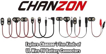 CHANZON UL Wires 9v Female Connector Battery Clip 2.1mm x 5.5mm Converter 9 Volt Power Eliminator Adapter Supply Plastic I Type 5 Pack Connection