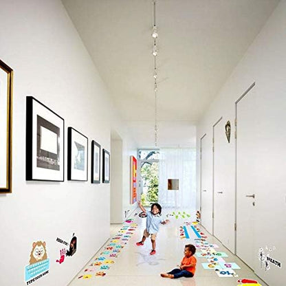 Classroom Decor Sensory Path Decals for Floor & Wall - Funny Number Hopscotch Floor Stickers for Boosting Gross Motor Skills