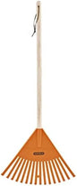 Kids Rake with Hardwood Handle, Durable Plastic Head to Sweep Leaves in Lawn and Tidying Up The Garden, 34" (Orange), 6 Pack