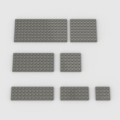 50pcs Dark Gray Bulk Plates, Compatible with Lego, Building Bricks, 6+ Years