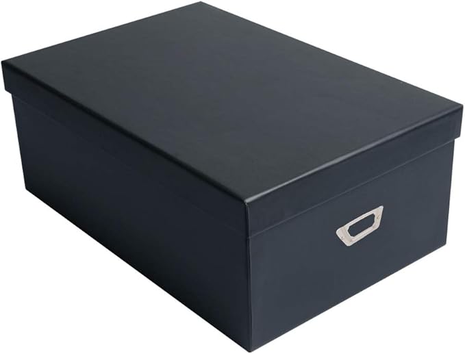 novelinks Photo Case 4" x 6" Photo Storage Box - 10 Inner Picture Storage Container (Black, 2 Pack)