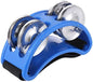 Musfunny Foot Tambourine Percussion Musical Instrument with Double Row Metal Jingle Bell for Guitar Foot Drum Set Accessory (Blue)