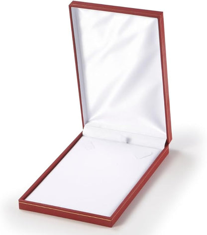 Novel Box Red Jewelry Box for Necklace 4.4x6.25x1.4 Inch - Faux Leatherette Jewelry Display Gift Boxes - Soft Velvet Interior Necklace/Pendant Storage Cases for Proposal Engagement Wedding Birthday