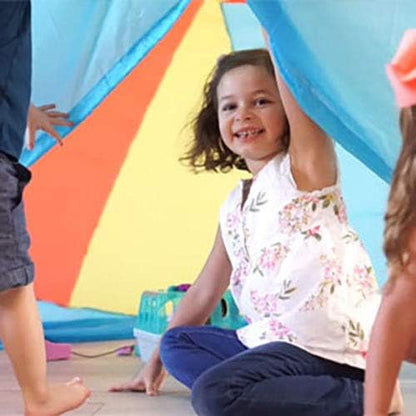 The Original Patented AirFort - Build A Fort in 30 Seconds, Inflatable Fort for Kids, Play Tent for 3-14 Years, A Playhouse Where Imagination Runs Wild, Fan not Included (Beach Ball Blue)
