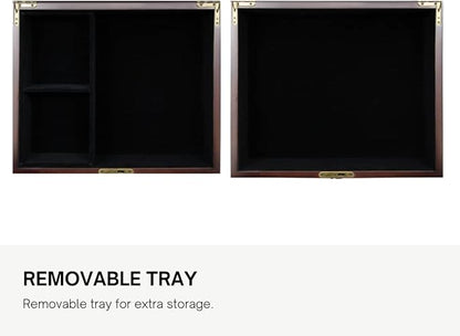 Antico Wooden Lockable Memory and Treasure Box for Keepsakes, Photos, Letters, Jewelry and More