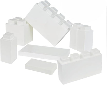EverBlock Single Color Combo Pack | Giant Building Blocks | Easy to Connect & Reuse | Indoor & Outdoor Use | Build Displays & Structures | White