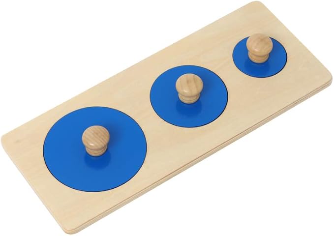 Thoth Montessori Multiple Circle Puzzle Board Knob Wooden Puzzle Geometric Shape Puzzle Early Education Material Sensorial Toy for Toddler Shape & Color Sorter (Multiple Circle)