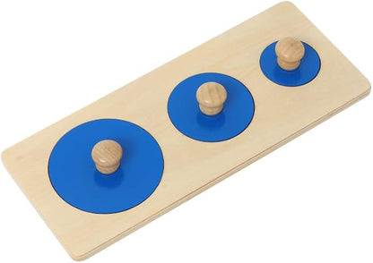 Thoth Montessori Multiple Circle Puzzle Board Knob Wooden Puzzle Geometric Shape Puzzle Early Education Material Sensorial Toy for Toddler Shape & Color Sorter (Multiple Circle)