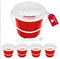 Plastic Street Charity Donation Can Coin Collection Bucket with 2 Security Stickers(Red, 4 Pack)