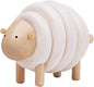 PlanToys Lacing Sheep Wooden Toddler Toys for Color Sequencing with Colored Beads and Matching Different Sized Rings - Lace Together to Build the Sheep