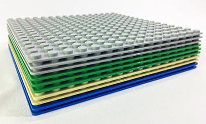 Brick Loot Classic Baseplates – 5" x 5" 10-Pack Building Plates, Compatible with Major Brands, 16x16 Variety Base Plate for Creative Play, Durable Green,Grey,Blue Construction for Kids Ages 3+